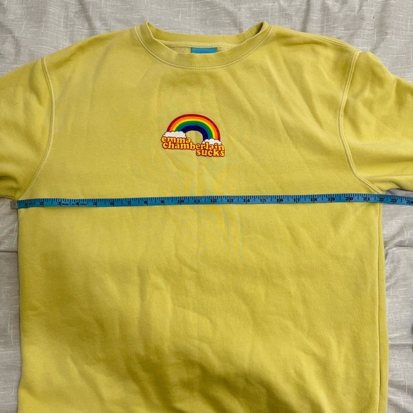 Emma Chamberlein Sucks Neon Yellow Rainbow Influencer Sweatshirt Merch Size M - Picture 5 of 6